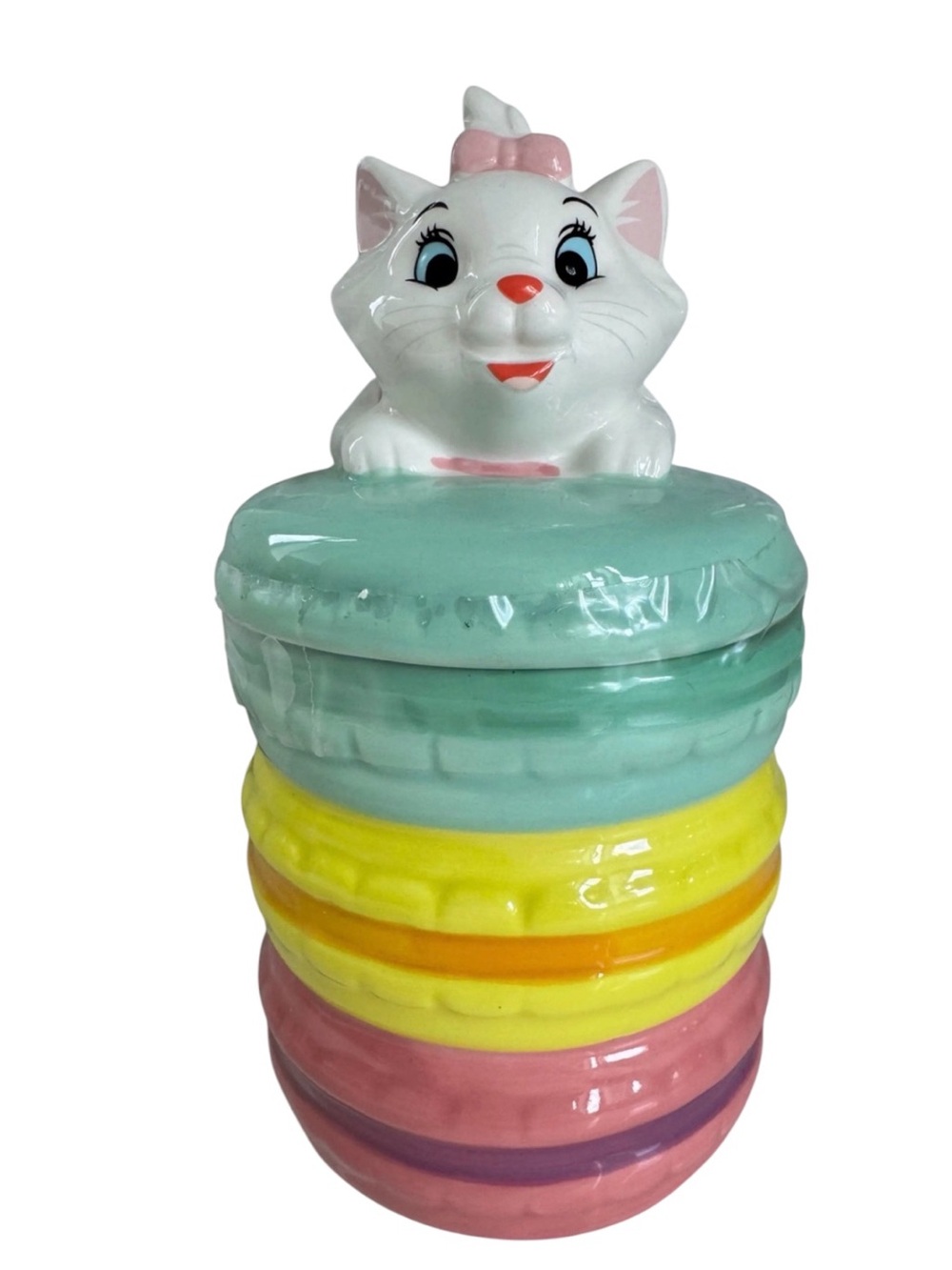 ARISTOCATS MARIE 3D MACAROON SMALL CERAMIC SNACK JAR TRINKET HOLDER